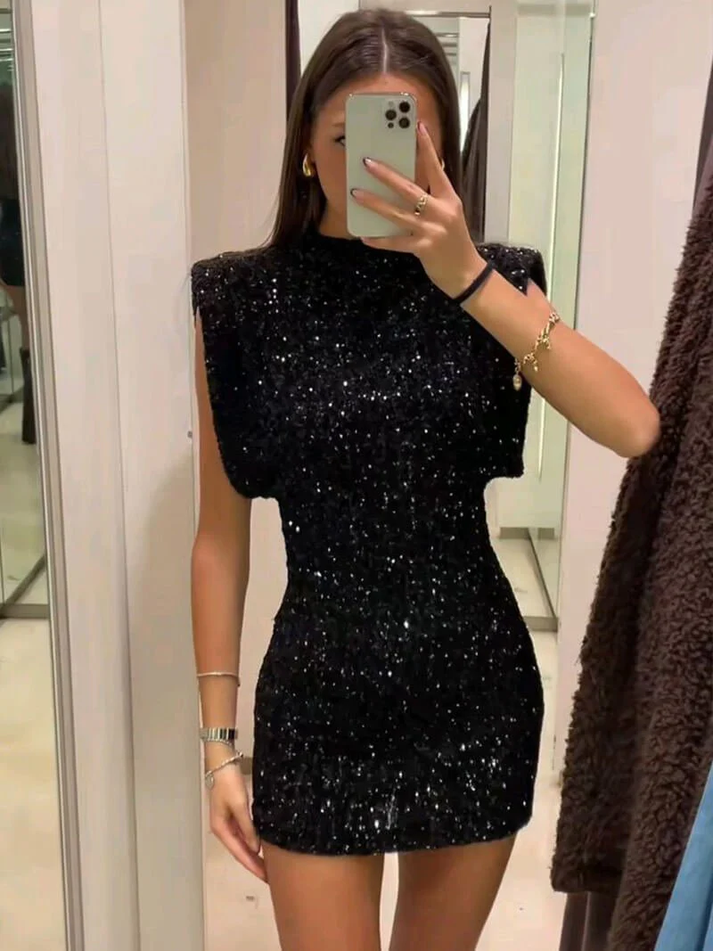 Annie Glitter Mini Dress - Image 3