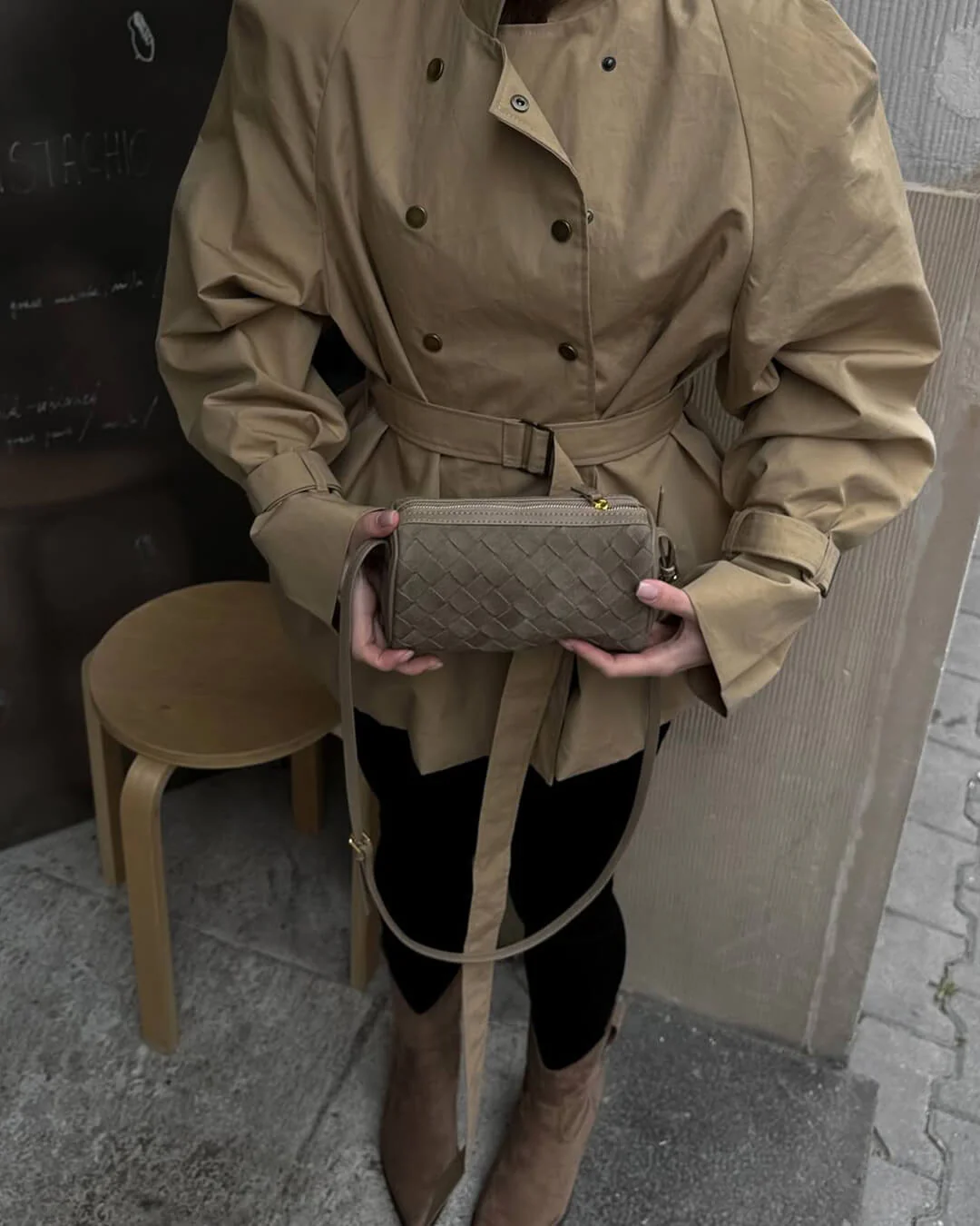 Eva Woven Suede Bag - Image 6