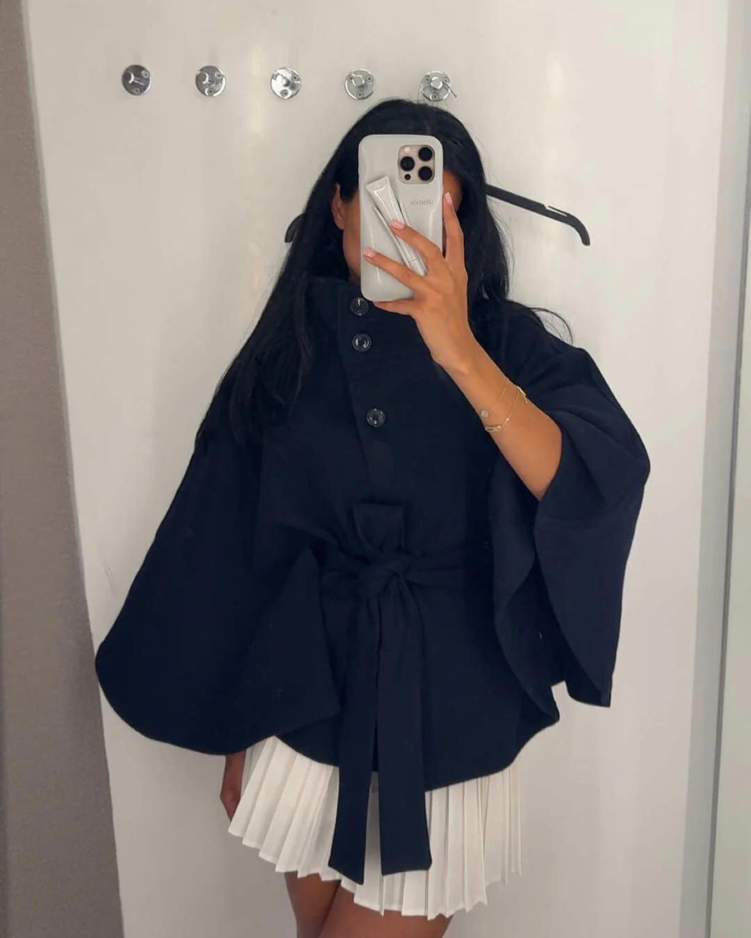 Marianne High-Neck Belted Cape Jacket - Image 11