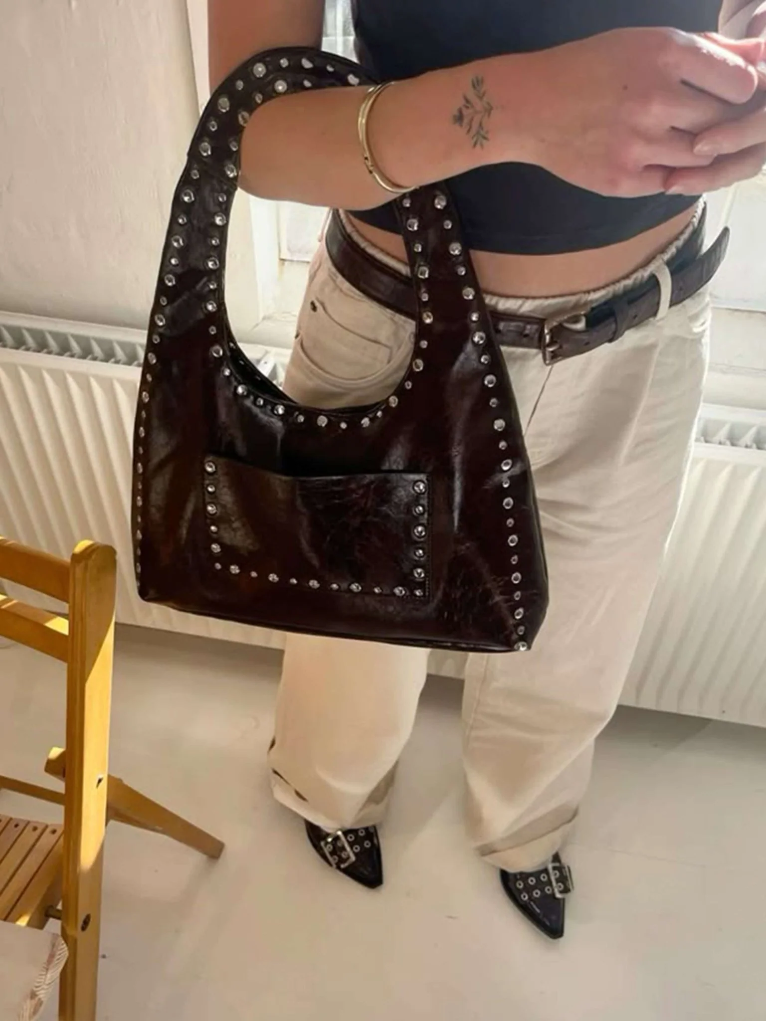 Stefani Studded Tote Bag - Image 12